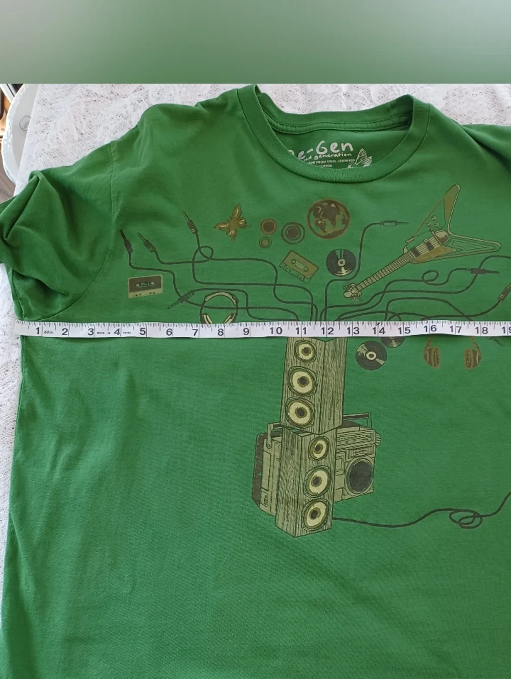 Re-Gen RECYCLED GENERATION RETRO MUSIC MOTIF GRAPHIC PRINT TEE XL* (RUNS SHORT) - Picture 7 of 10